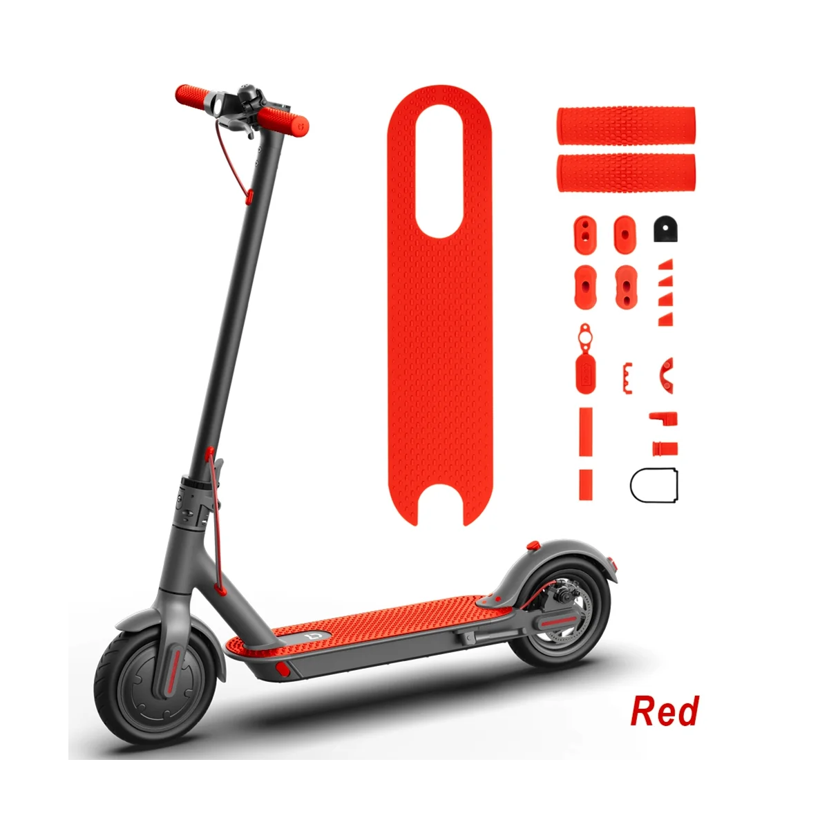 Порт зарядки Резиновый пылезащитный разъем для педали электрического скутера Xiaomi M365 1S, силиконовый коврик для ног с ручками, запчасти красного цвета