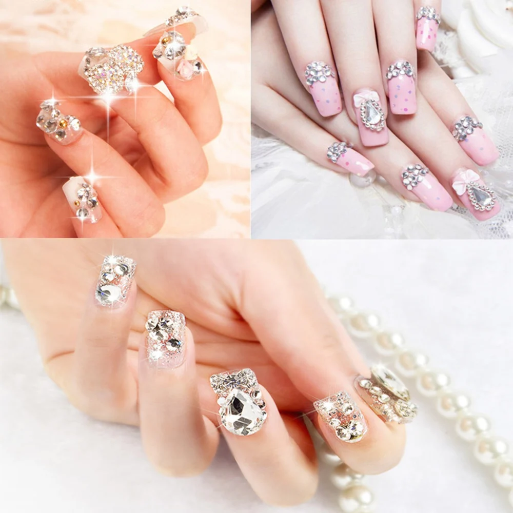 Стразы Для Дизайна ногтей Смешанного Цвета Mini Pointback Crystal Stones Свободные Стразы Из Бисера DIY Nail Art Decoration