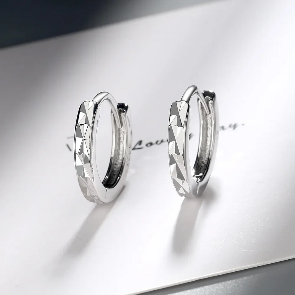 Короткие женские серьги из стерлингового серебра S925 пробы, простые глянцевые круглые