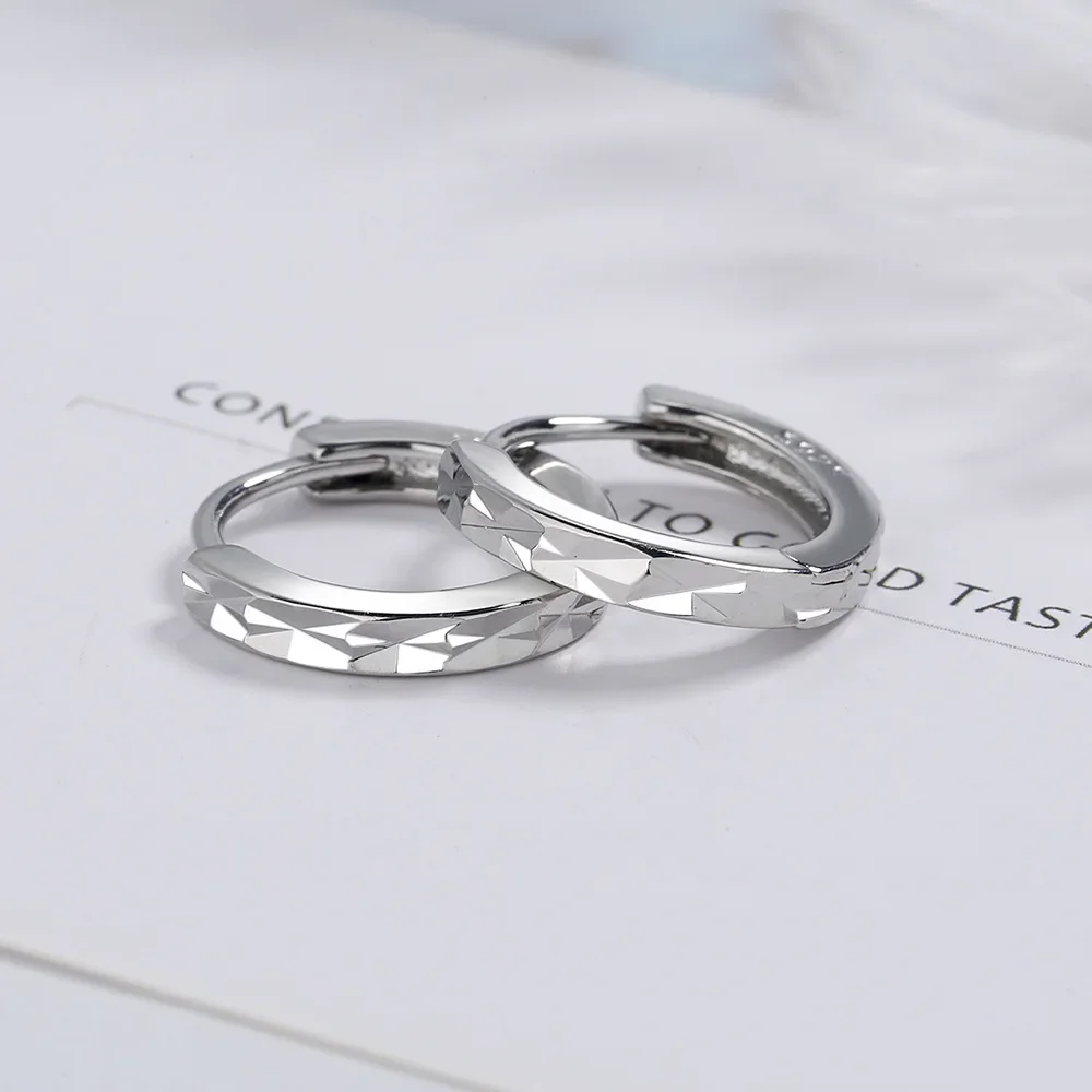 Короткие женские серьги из стерлингового серебра S925 пробы, простые глянцевые круглые