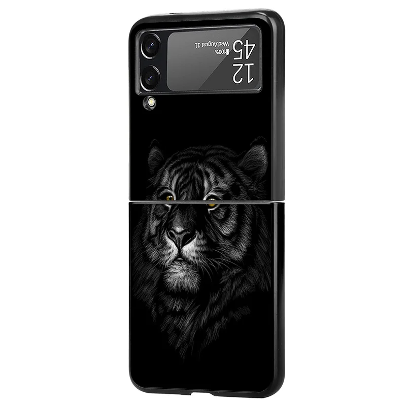 Жесткий чехол для телефона ZFlip5 5G с защитой от падения для Samsung Galaxy Z Flip 5 4 3 с рисунком тигра, чехол-накладка Fundas Coque Capa