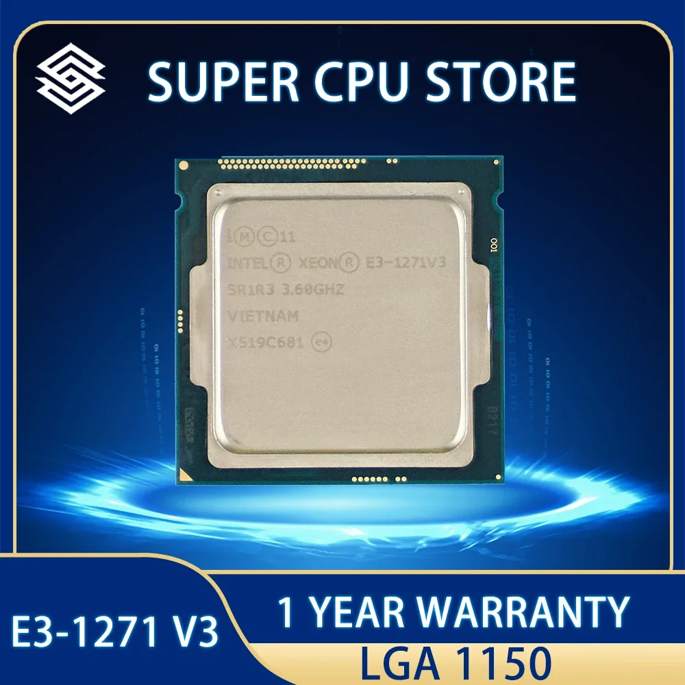 Процессор Intel Xeon E3-1271 v3 E3 1271 v3 E3 1271v3 CPU Процессор L2 = 1M L3 = 8M 80 Вт 3,6 ГГц Четырехъядерный Восьмипоточный LGA 1150