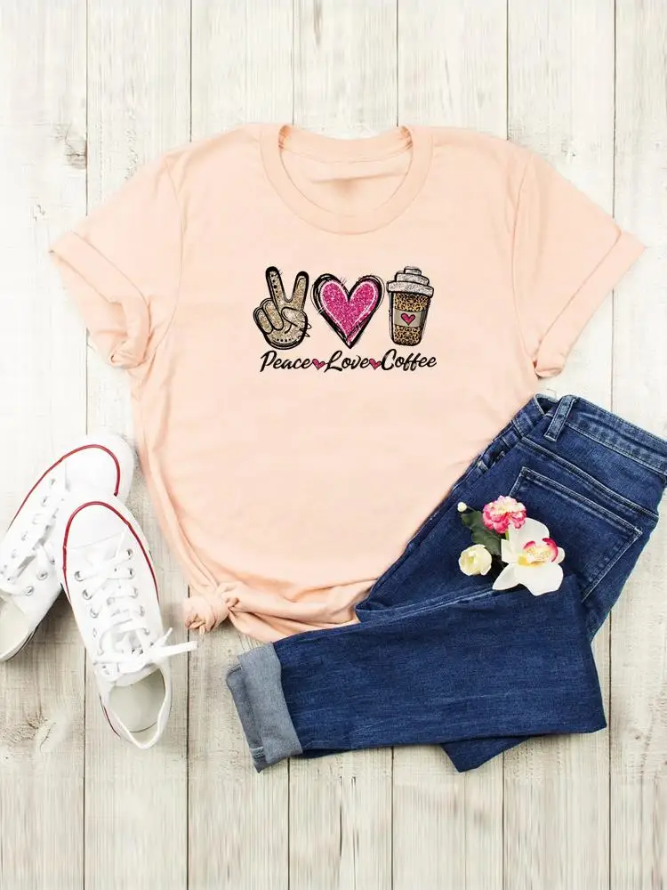 Череп Кофейного леопарда, Милая женская летняя футболка с мультяшным принтом, Женская футболка с коротким рукавом, футболки, графическая модная одежда