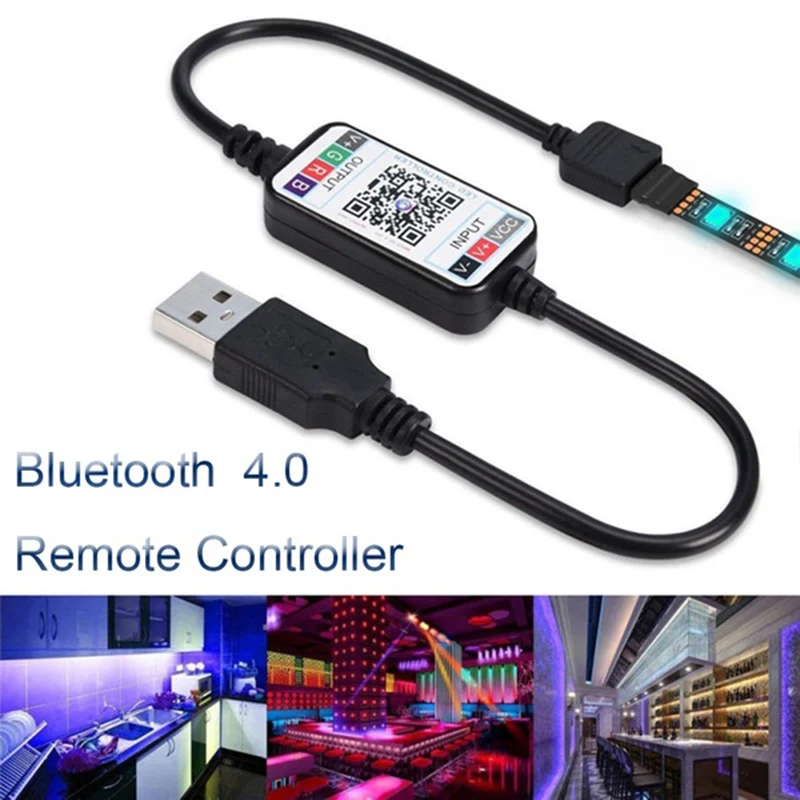 Мини Беспроводное управление смартфоном 5-24 В, контроллер RGB светодиодной ленты, USB-кабель, светодиодный контроллер 4.0 для гостиничных баров