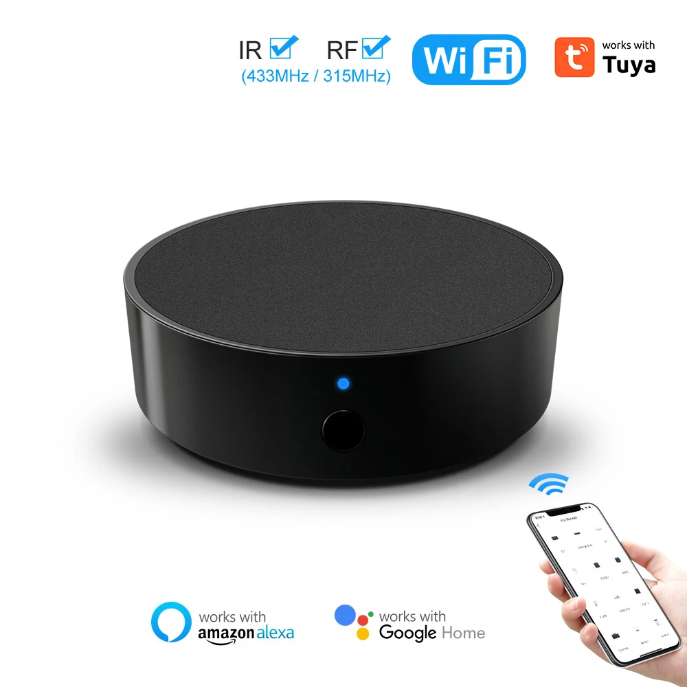 Tuya WiFi ИК-пульт дистанционного управления, умный дом Универсальный инфракрасный для кондиционера ТВ DVD работа с Alexa / главная / яндекс