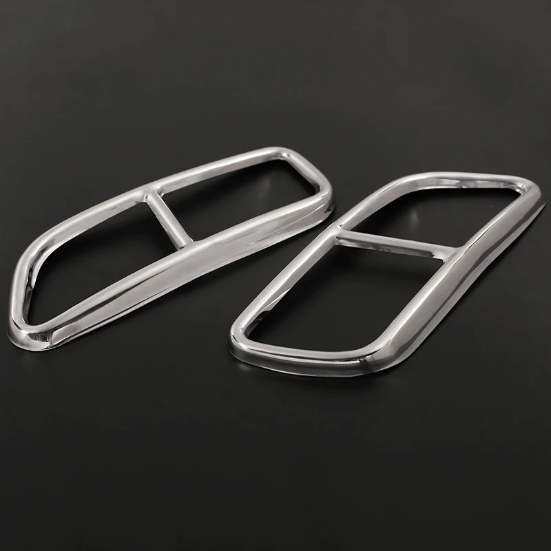 Накладка крышки выхлопной трубы, 2 предмета, хромированная нержавеющая сталь для Volvo S60 V60 2014-2019 Автомобильные аксессуары