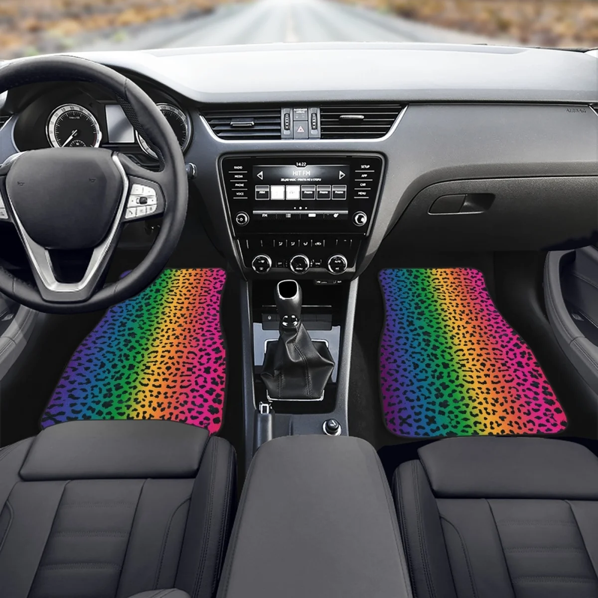 Градиентный цветной автомобильный коврик с Леопардовым узором Фирменный Дизайн Высококачественное Автомобильное Ковровое покрытие Грязеустойчивый автомобильный коврик