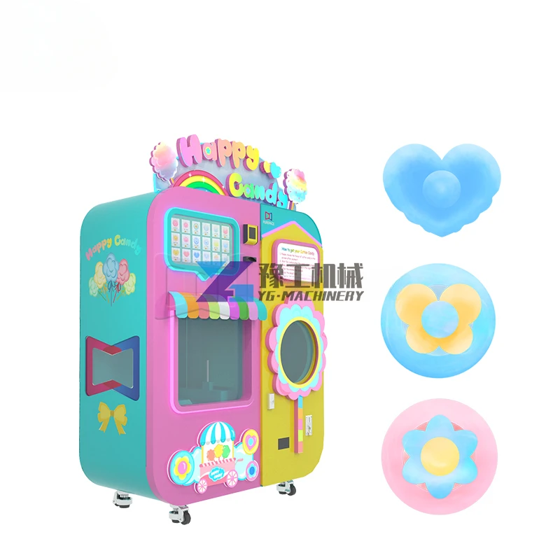 Новый дизайн Автомат по продаже сахарной ваты с сахаром, Автоматический автомат по продаже хлопковой ваты Cotton Candy
