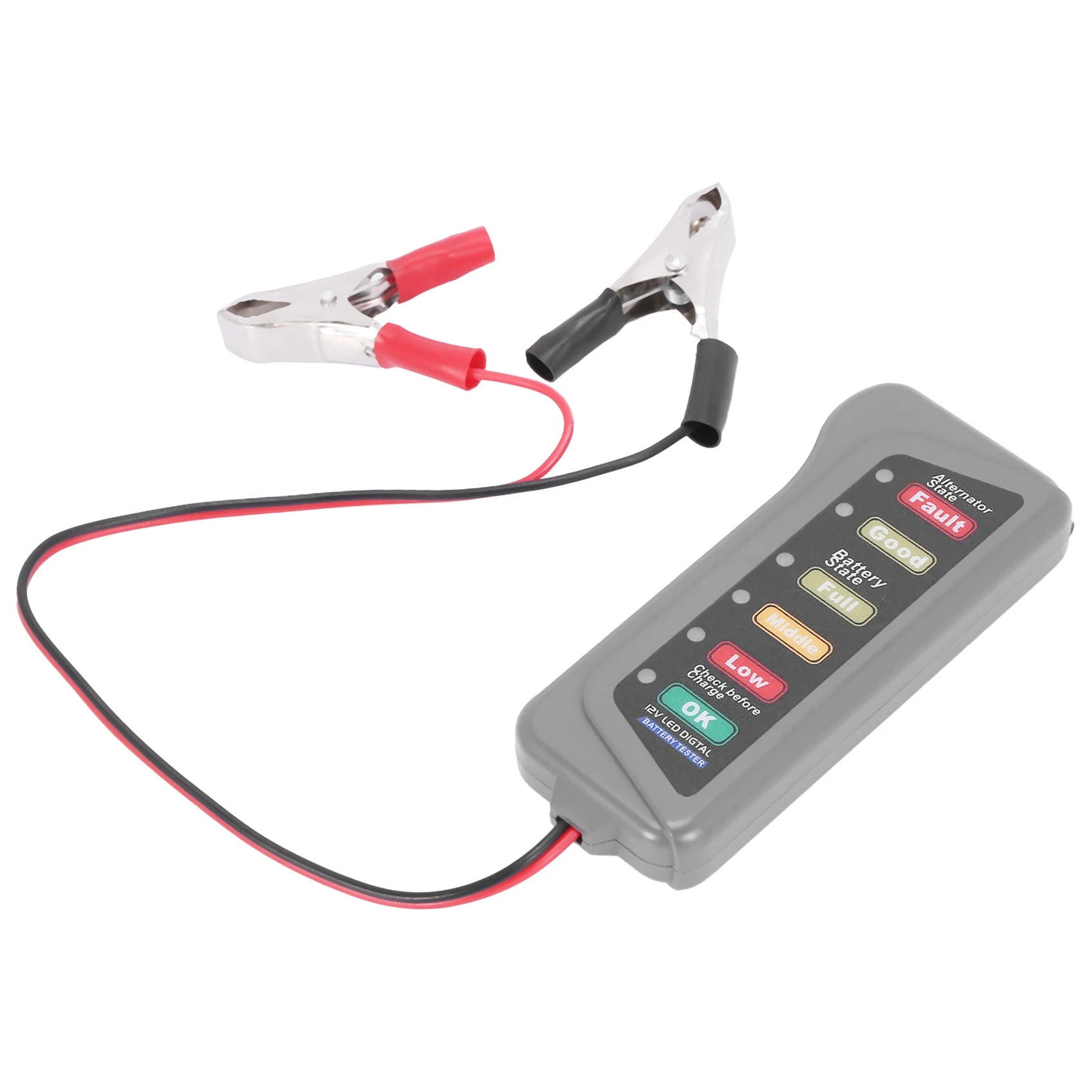 Тестер автомобильного аккумулятора и генератора 12 В - проверка состояния аккумулятора и зарядки генератора (светодиодная индикация)