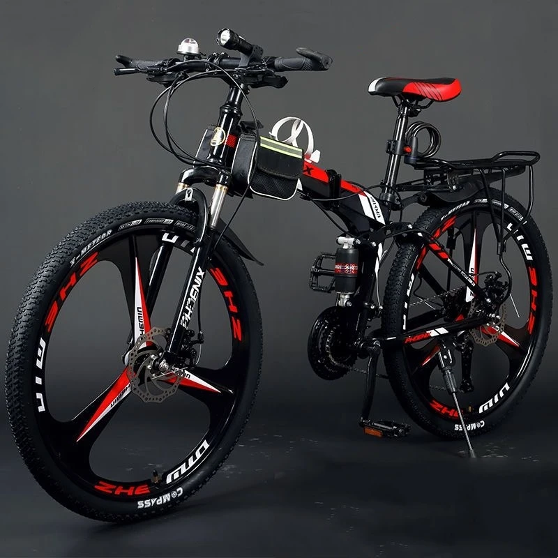 Горный 26-дюймовый велосипед с регулируемой скоростью и амортизацией, двухдисковая тормозная система для мужских и женских велосипедов