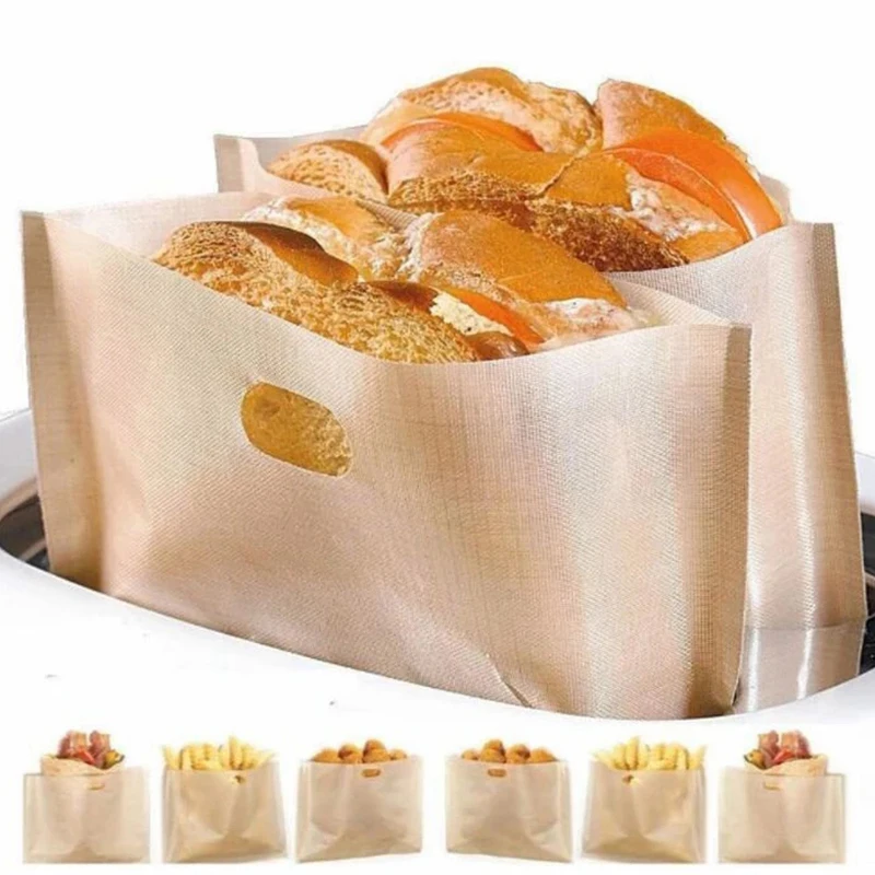 12 шт. Многоразовый пакет для тостера, антипригарный пакет для выпечки хлеба, пакеты для сэндвичей, Инструменты для выпечки тостов в микроволновой печи 17x19 см