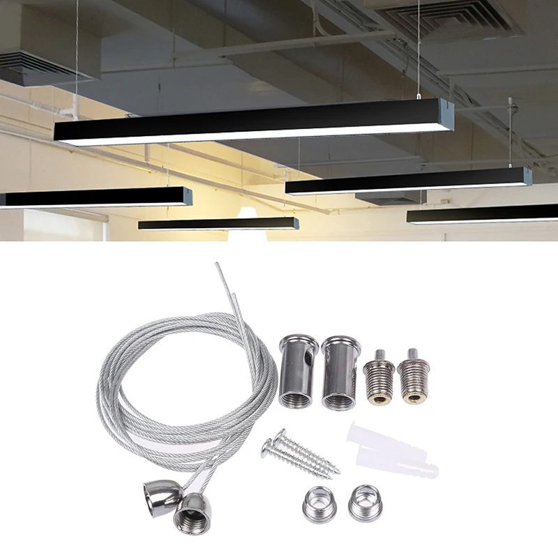 2 провода / комплект стального троса длиной 1 м для подъема различных панельных светильников, широко используемых в офисном освещении.