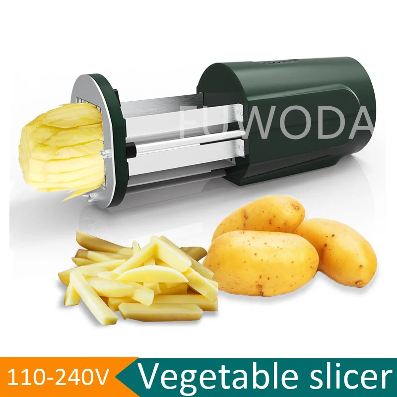 Картофелерезка из нержавеющей стали, электрическая стружкорезка, устройство для нарезки картофеля по-французски, лезвие из нержавеющей стали для нарезки картофеля, реклама